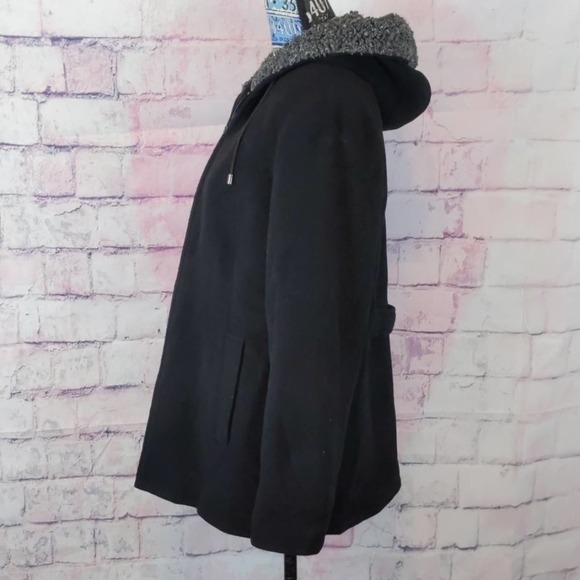 FLEET street wool black coat size medium - Picture 3 of 5